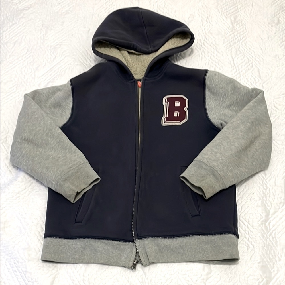 Kids Navy and Gray Zip Up Hoodie Jacket